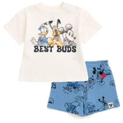 Disney Babies'  Mickey Mouse 2-piece T-shirt And Shorts Set In Blue