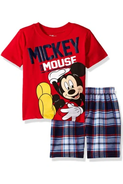Disney Kids'  Mickey Mouse 2-piece T-shirt And Shorts Set In Red