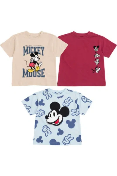Disney Kids'  Mickey Mouse 3-pack Short Sleeve T-shirts In Multi