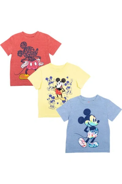 Disney Kids'  Mickey Mouse 3-pack Short Sleeve T-shirts In Multi