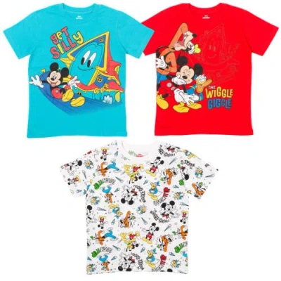 Disney Kids'  Mickey Mouse 3-pack Short Sleeve T-shirts In Multi