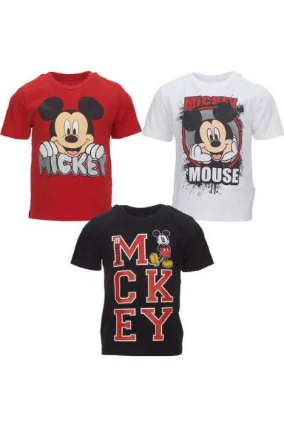 Disney Kids'  Mickey Mouse 3-pack Short Sleeve T-shirts In Multi