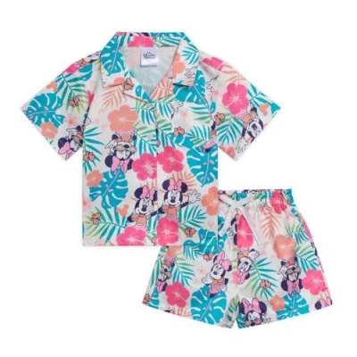 DISNEY DISNEY MICKEY MOUSE & FRIENDS BUTTON-DOWN T-SHIRT & SHORTS SET