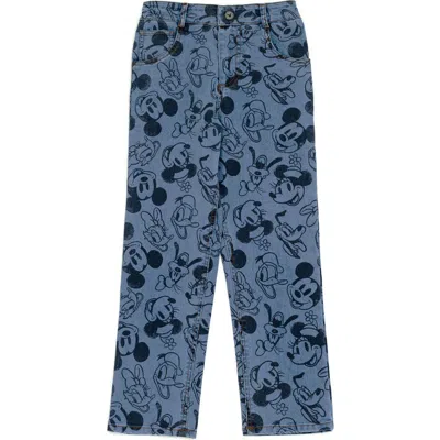 Disney Kids'  Mickey Mouse & Friends Denim Jacket Overalls And Pants In Blue