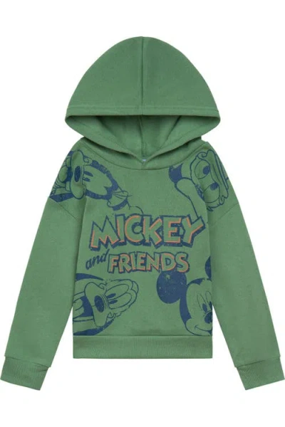Disney Kids'  Mickey Mouse & Friends Fleece Hoodie In Green