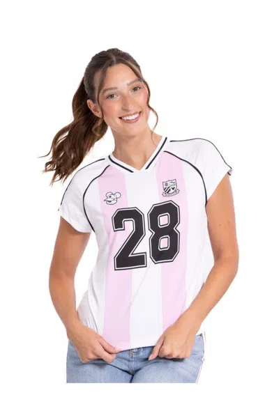 Disney Mickey Mouse & Friends Short Sleeve Soccer Jersey In Mickey Pink Stripe