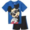 Disney Babies'  Mickey Mouse & Friends T-shirt & Mesh Shorts Set In Multi