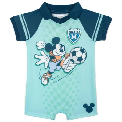Disney Babies'  Mickey Mouse Athletic One Piece Romper In Blue