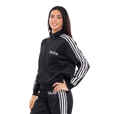 Disney Mickey Mouse Athletic Zip-up Track Jacket In Black
