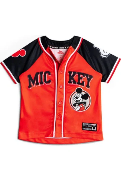 Disney Kids'  Mickey Mouse Baseball Shirt In Red
