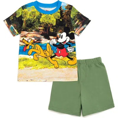 Disney Babies'  Mickey Mouse Boys' 2-piece T-shirt And Shorts Set In Multi