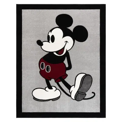 Disney Mickey Mouse Classic Pose Indoor Area Rug –  Licensed Rug For Playroom, Bedroom & Living Room, In Black;gray