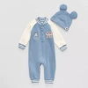 Disney Mickey Mouse Disney Baby Boys Mickey Mouse Crew Neck Long Sleeve 2-pc. Bodysuit In Blue