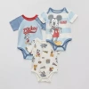 Disney Mickey Mouse Disney Baby Boys Mickey Mouse Crew Neck Short Sleeve 3-pc. Bodysuit In Blue