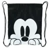 Disney Mickey Mouse Face Drawstring Backpack Bag In Black