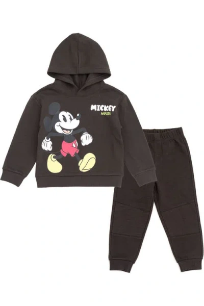 Disney Kids'  Mickey Mouse Fleece 2-piece Hoodie And Pants Set In Brown