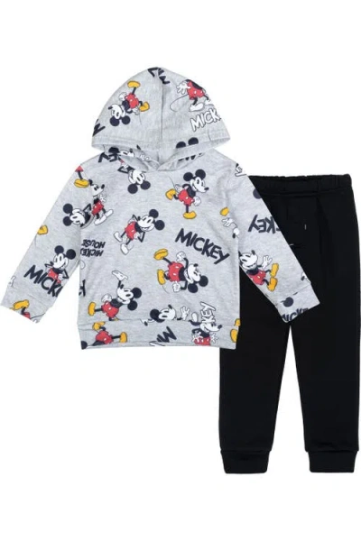 Disney Kids'  Mickey Mouse Fleece 2-piece Hoodie And Pants Set In Gray
