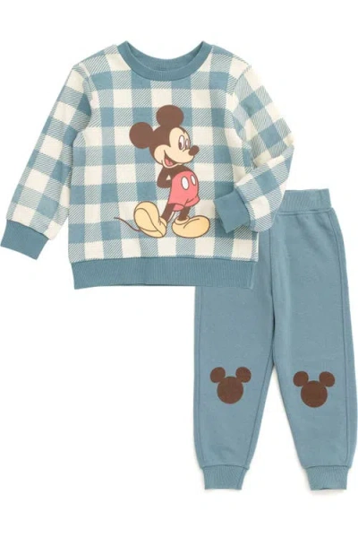 Disney Kids'  Mickey Mouse Fleece 2-piece Sweatshirt And Pants Set In Blue
