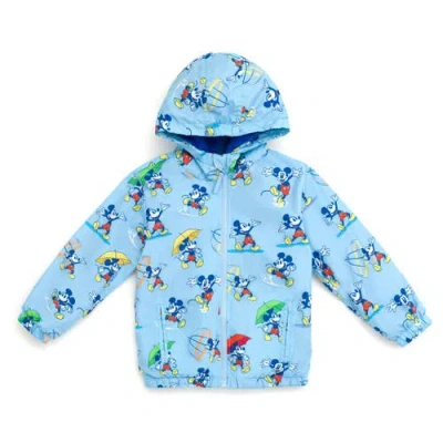 Disney Babies'  Mickey Mouse Fleece Hooded Rain Jacket In Blue