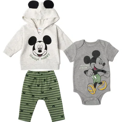 Disney Kids'  Mickey Mouse Fleece Hoodie And Pants Set In Green