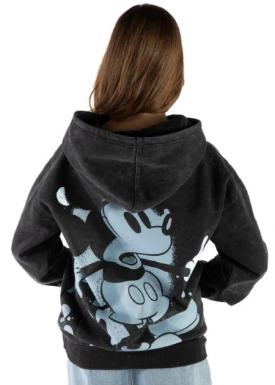 Disney Mickey Mouse Fleece Pullover Hoodie In Black