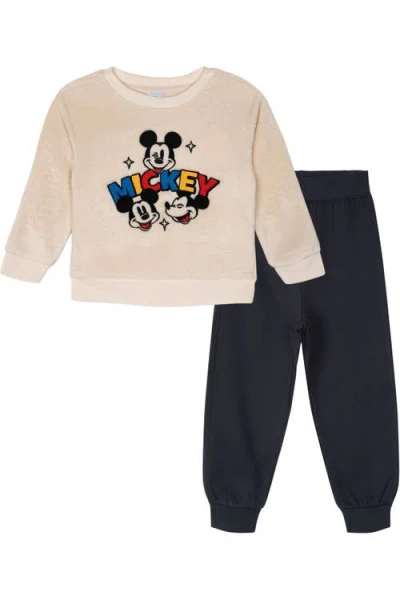 Disney Kids'  Mickey Mouse Fleece Sweatshirt And Plush Pants Set In Multi