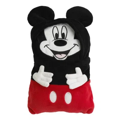 Disney Mickey Mouse Funhouse Crew Black And Red Super Soft Plush Character Toddler Blanket