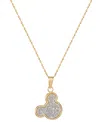 Disney Mickey Mouse Glitter 15" Pendant Necklace In 10k Yellow Gold In Gold