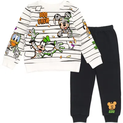 Disney Kids'  Mickey Mouse Holiday 2-piece Fleece Sweatshirt And Pants Set In Multi