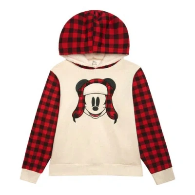 Disney Mickey Mouse Holiday Fleece Hooded Pullover In Red