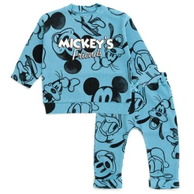 Disney Kids'  Mickey Mouse Loungewear 2-piece Sweatshirt And Pants Set In Blue