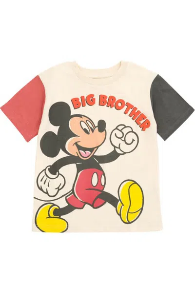 Disney Mickey Mouse Matching Sibling Short Sleeve T-shirt (toddler, Little Kid & Big Kid) In Mickey Mouse Off White