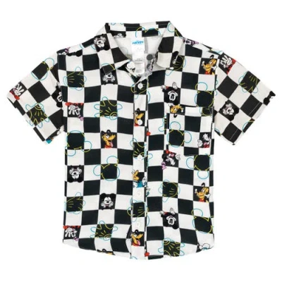 Disney Kids'  Mickey Mouse Short Sleeve Button Down Shirt In Multi
