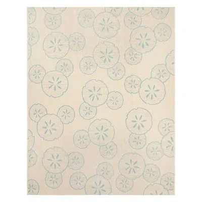 Disney Mickey Mouse Tropical Sand Dollar Oasis Blue/ Sand Flatweave Indoor/ Outdoor Area Rug In Blue;beige
