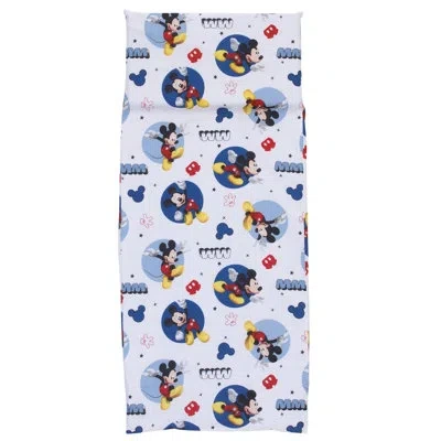 Disney Microfiber Geometric Flat Sheet In Blue