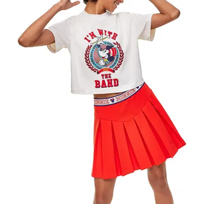 Disney Minney Band Womens Crop Cotton Graphic T-shirt In White