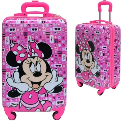 Disney Kids' Minnie 18" Hard Sided Luggage With 4 Spinner Wheels In Purple