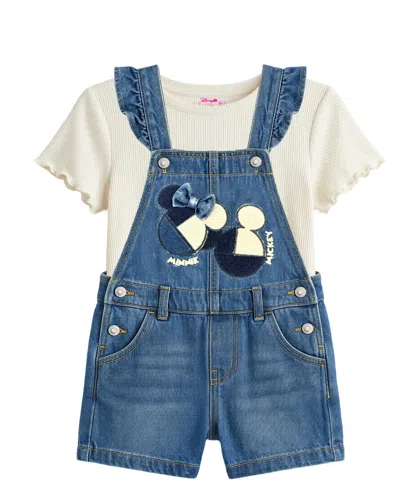 Disney Kids' Minnie Denim Shortal In Blue