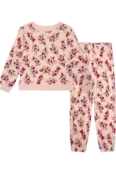 Disney Kids'  Minnie Mouse 2-piece Sweatshirt And Joggers Set In Pink