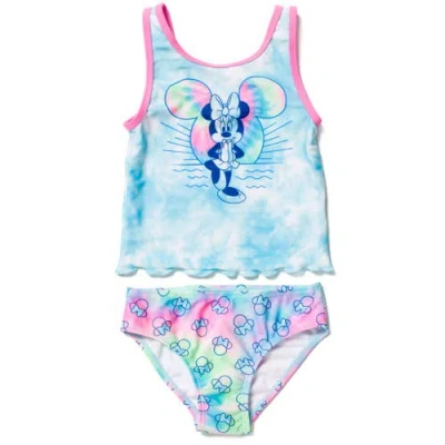 Disney Kids'  Minnie Mouse 2-piece Tankini Top And Bikini Bottom Swim Set Upf 50+ In Blue