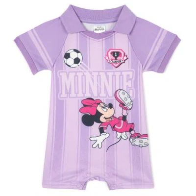 Disney Babies'  Minnie Mouse Athletic One Piece Romper In Purple