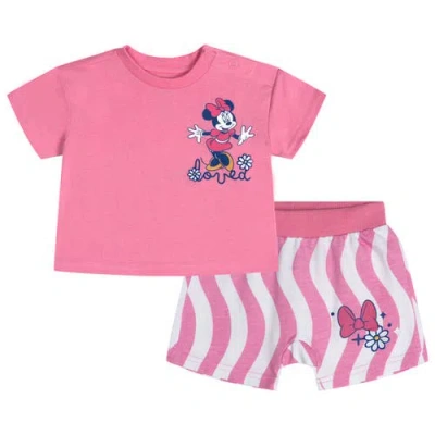Disney Minnie Mouse Baby Girls' 2-piece T-shirt And Shorts Set In Multi