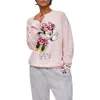 Disney Minnie Mouse Balloon Womens Graphic Cotton Crewneck Sweater In Pink