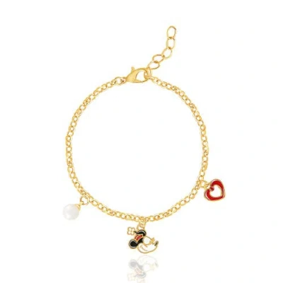Disney Minnie Mouse Charm Bracelet, 6.5" + 1" In Gold