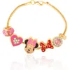 Disney Minnie Mouse Charm Bracelet With Heart Accents In Gold