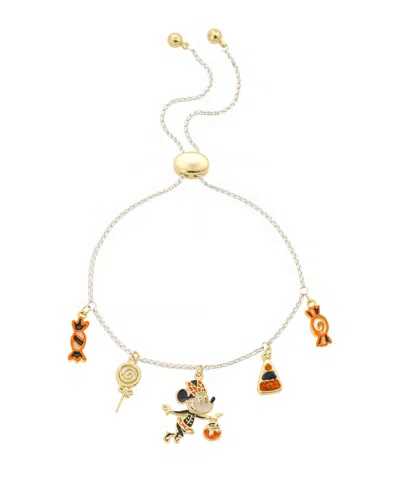 Disney Minnie Mouse Crystal Adjustable Charm Bolo Bracelet In Multi