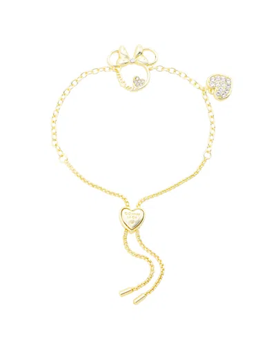 Disney Minnie Mouse Crystal Mom Bolo Bracelet In Gold