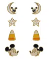 Disney Minnie Mouse Cubic Zirconia Earring Set In Gold