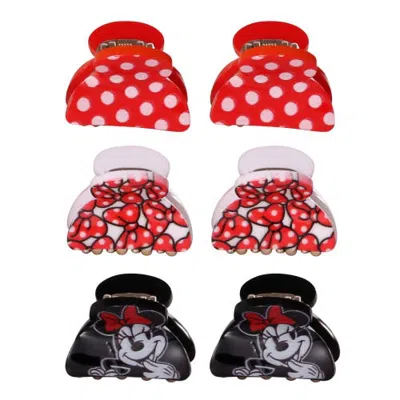 Disney Minnie Mouse Hair Clips Claw Small 6-piece Set Official License In Multi