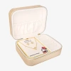 Disney Minnie Mouse Jewelry Travel Case W/ Brass Earring And Pendant Necklace Set In Gold